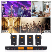 Sistema microfonico wireless UHF 4 canali con 4 microfoni