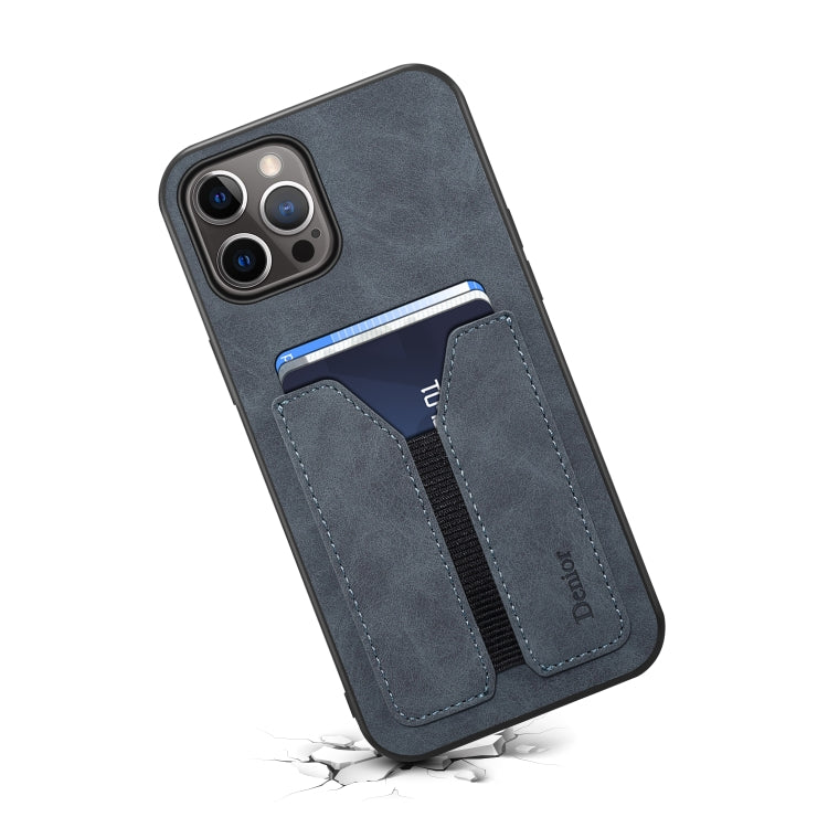 Denior DV Custodia per telefono con cover posteriore in PU con slot per schede elastiche, For iPhone 15 Pro Max, For iPhone 15 Pro, For iPhone 15 Plus, For iPhone 15