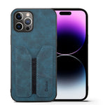 Denior DV Custodia per telefono con cover posteriore in PU con slot per schede elastiche, For iPhone 15 Pro Max, For iPhone 15 Pro, For iPhone 15 Plus, For iPhone 15