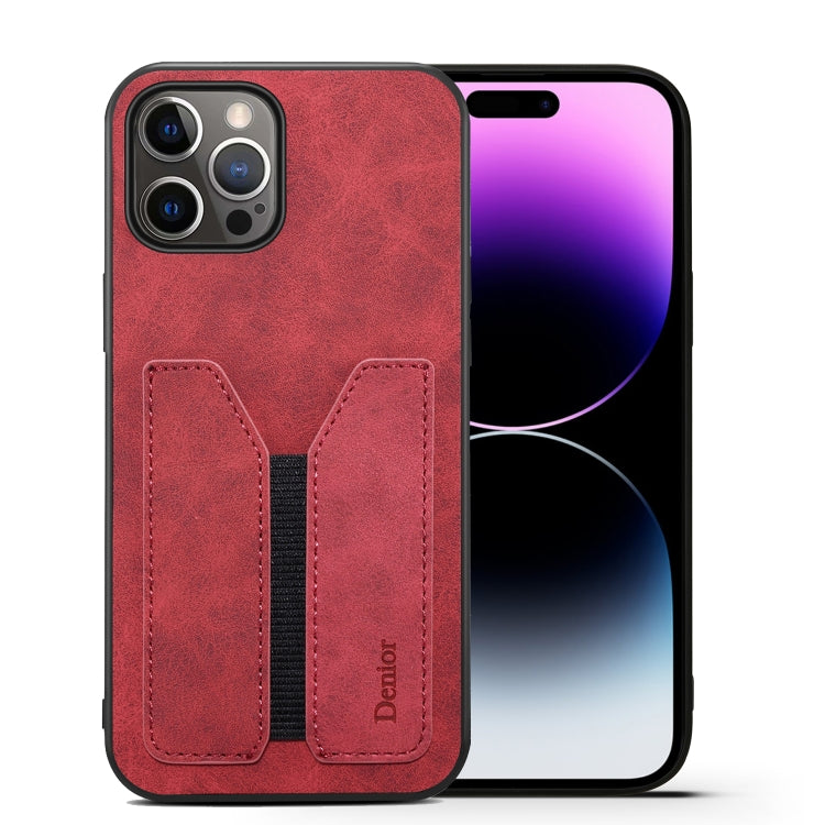 Denior DV Custodia per telefono con cover posteriore in PU con slot per schede elastiche, For iPhone 15 Pro Max, For iPhone 15 Pro, For iPhone 15 Plus, For iPhone 15