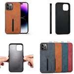 Denior DV Custodia per telefono con cover posteriore in PU con slot per schede elastiche, For iPhone 15 Pro Max, For iPhone 15 Pro, For iPhone 15 Plus, For iPhone 15