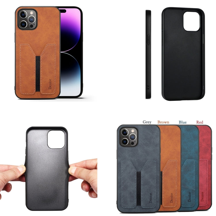 Denior DV Custodia per telefono con cover posteriore in PU con slot per schede elastiche, For iPhone 15 Pro Max, For iPhone 15 Pro, For iPhone 15 Plus, For iPhone 15