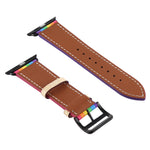 Cinturino in pelle arcobaleno, For Apple Watch Series 7 41mm / 6 & SE & 5 & 4 40mm / 3 & 2 & 1 38mm, For Apple Watch Series 7 45mm / 6 & SE & 5 & 4 44mm / 3 & 2 & 1 42mm