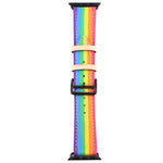 Cinturino in pelle arcobaleno, For Apple Watch Series 7 41mm / 6 & SE & 5 & 4 40mm / 3 & 2 & 1 38mm, For Apple Watch Series 7 45mm / 6 & SE & 5 & 4 44mm / 3 & 2 & 1 42mm
