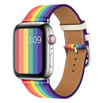 Cinturino in pelle arcobaleno per Apple Watch compatibile