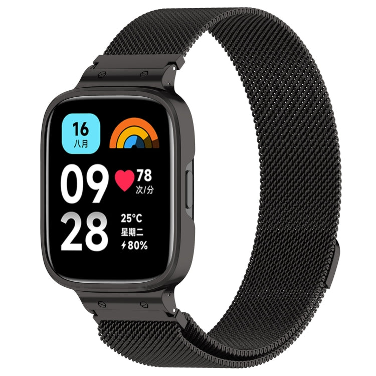 Cinturino per orologio in metallo Milan 2 in 1 con cornice per orologio, For Redmi Watch 3 Lite / Watch 3 Active