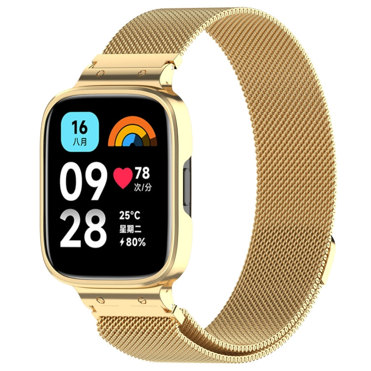 Cinturino per orologio in metallo Milan 2 in 1 con cornice per orologio, For Redmi Watch 3 Lite / Watch 3 Active