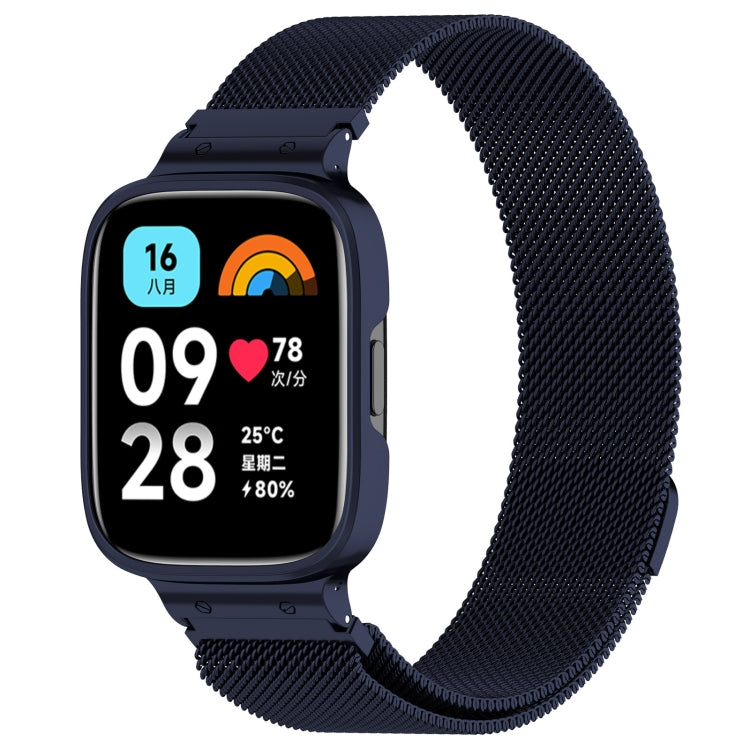 Cinturino per orologio in metallo Milan 2 in 1 con cornice per orologio, For Redmi Watch 3 Lite / Watch 3 Active