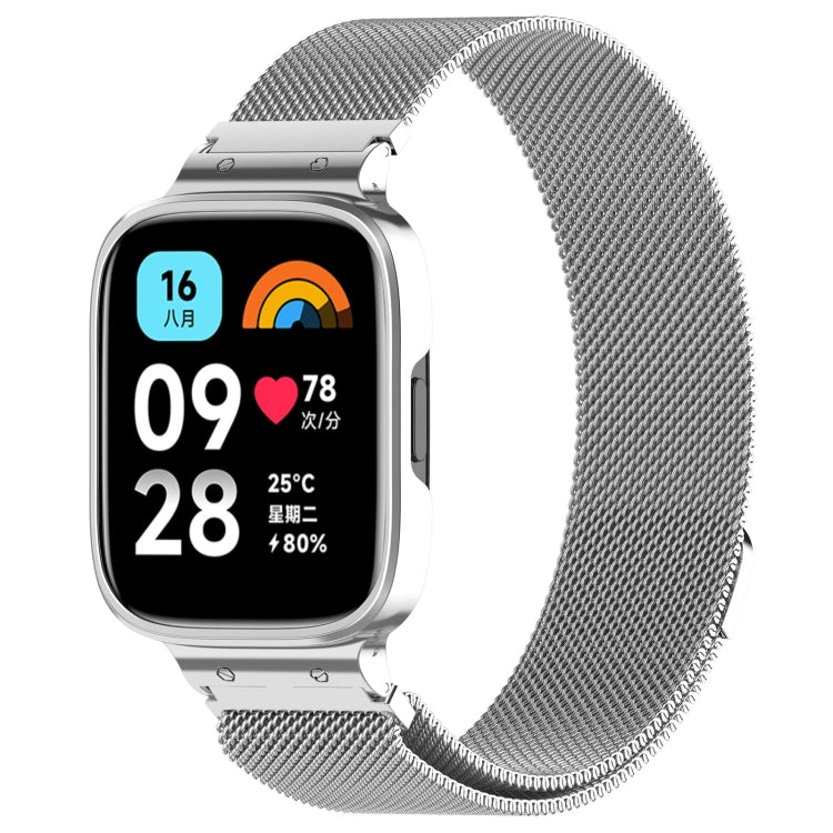 Cinturino per orologio in metallo Milan 2 in 1 con cornice per orologio, For Redmi Watch 3 Lite / Watch 3 Active