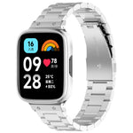 Cinturino per orologio in metallo a tre sfere 2 in 1 con cornice per orologio, For Redmi Watch 3 Lite / Watch 3 Active