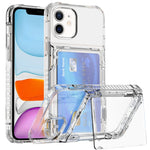 Custodia per telefono con slot per schede flip trasparente, For iPhone 13 Pro Max, For iPhone 13 Pro, For iPhone 13, For iPhone 12 / 12 Pro, For iPhone 12 Pro Max, For iPhone 11 Pro Max, For iPhone 11, For iPhone 11 Pro