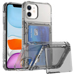 Custodia per telefono con slot per schede flip trasparente, For iPhone 13 Pro Max, For iPhone 13 Pro, For iPhone 13, For iPhone 12 / 12 Pro, For iPhone 12 Pro Max, For iPhone 11 Pro Max, For iPhone 11, For iPhone 11 Pro