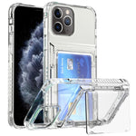 Custodia per telefono con slot per schede flip trasparente, For iPhone 13 Pro Max, For iPhone 13 Pro, For iPhone 13, For iPhone 12 / 12 Pro, For iPhone 12 Pro Max, For iPhone 11 Pro Max, For iPhone 11, For iPhone 11 Pro