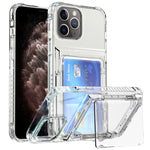 Custodia per telefono con slot per schede flip trasparente, For iPhone 13 Pro Max, For iPhone 13 Pro, For iPhone 13, For iPhone 12 / 12 Pro, For iPhone 12 Pro Max, For iPhone 11 Pro Max, For iPhone 11, For iPhone 11 Pro