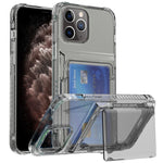 Custodia per telefono con slot per schede flip trasparente, For iPhone 13 Pro Max, For iPhone 13 Pro, For iPhone 13, For iPhone 12 / 12 Pro, For iPhone 12 Pro Max, For iPhone 11 Pro Max, For iPhone 11, For iPhone 11 Pro