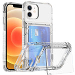 Custodia per telefono con slot per schede flip trasparente, For iPhone 13 Pro Max, For iPhone 13 Pro, For iPhone 13, For iPhone 12 / 12 Pro, For iPhone 12 Pro Max, For iPhone 11 Pro Max, For iPhone 11, For iPhone 11 Pro