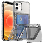 Custodia per telefono con slot per schede flip trasparente, For iPhone 13 Pro Max, For iPhone 13 Pro, For iPhone 13, For iPhone 12 / 12 Pro, For iPhone 12 Pro Max, For iPhone 11 Pro Max, For iPhone 11, For iPhone 11 Pro