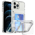 Custodia per telefono con slot per schede flip trasparente, For iPhone 13 Pro Max, For iPhone 13 Pro, For iPhone 13, For iPhone 12 / 12 Pro, For iPhone 12 Pro Max, For iPhone 11 Pro Max, For iPhone 11, For iPhone 11 Pro