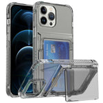 Custodia per telefono con slot per schede flip trasparente, For iPhone 13 Pro Max, For iPhone 13 Pro, For iPhone 13, For iPhone 12 / 12 Pro, For iPhone 12 Pro Max, For iPhone 11 Pro Max, For iPhone 11, For iPhone 11 Pro