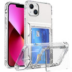 Custodia per telefono con slot per schede flip trasparente, For iPhone 13 Pro Max, For iPhone 13 Pro, For iPhone 13, For iPhone 12 / 12 Pro, For iPhone 12 Pro Max, For iPhone 11 Pro Max, For iPhone 11, For iPhone 11 Pro