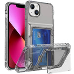 Custodia per telefono con slot per schede flip trasparente, For iPhone 13 Pro Max, For iPhone 13 Pro, For iPhone 13, For iPhone 12 / 12 Pro, For iPhone 12 Pro Max, For iPhone 11 Pro Max, For iPhone 11, For iPhone 11 Pro