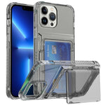 Custodia per telefono con slot per schede flip trasparente, For iPhone 13 Pro Max, For iPhone 13 Pro, For iPhone 13, For iPhone 12 / 12 Pro, For iPhone 12 Pro Max, For iPhone 11 Pro Max, For iPhone 11, For iPhone 11 Pro