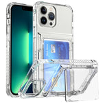 Custodia per telefono con slot per schede flip trasparente, For iPhone 13 Pro Max, For iPhone 13 Pro, For iPhone 13, For iPhone 12 / 12 Pro, For iPhone 12 Pro Max, For iPhone 11 Pro Max, For iPhone 11, For iPhone 11 Pro