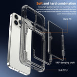 Custodia per telefono con slot per schede flip trasparente, For iPhone 13 Pro Max, For iPhone 13 Pro, For iPhone 13, For iPhone 12 / 12 Pro, For iPhone 12 Pro Max, For iPhone 11 Pro Max, For iPhone 11, For iPhone 11 Pro