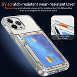 Custodia per telefono con slot per schede flip trasparente, For iPhone 13 Pro Max, For iPhone 13 Pro, For iPhone 13, For iPhone 12 / 12 Pro, For iPhone 12 Pro Max, For iPhone 11 Pro Max, For iPhone 11, For iPhone 11 Pro