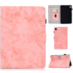 Per Huawei MatePad T8 Custodia protettiva in pelle per Tablet PC con trama in tessuto stile marmo con staffa e slot per schede e slot per penna e striscia antiscivolo, For Huawei MatePad T8