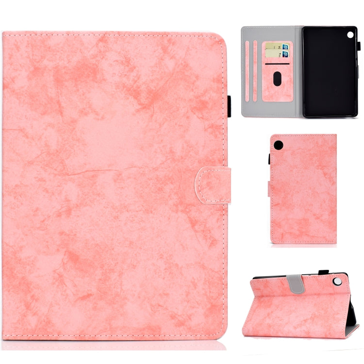Per Huawei MatePad T8 Custodia protettiva in pelle per Tablet PC con trama in tessuto stile marmo con staffa e slot per schede e slot per penna e striscia antiscivolo, For Huawei MatePad T8