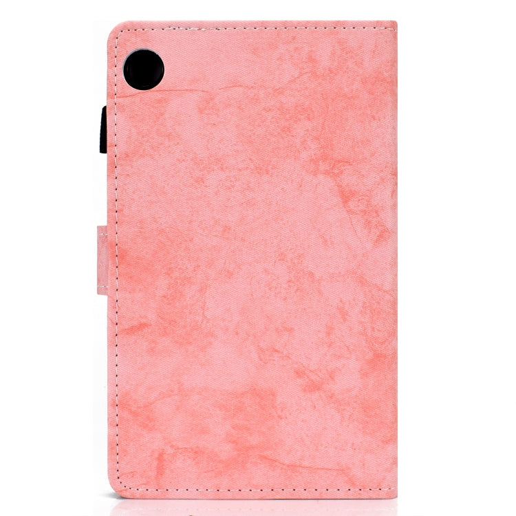 Per Huawei MatePad T8 Custodia protettiva in pelle per Tablet PC con trama in tessuto stile marmo con staffa e slot per schede e slot per penna e striscia antiscivolo, For Huawei MatePad T8