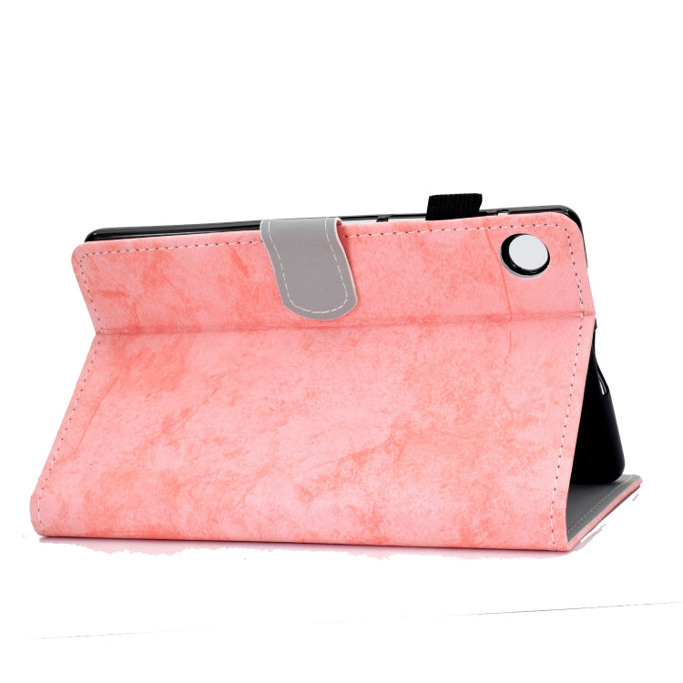 Per Huawei MatePad T8 Custodia protettiva in pelle per Tablet PC con trama in tessuto stile marmo con staffa e slot per schede e slot per penna e striscia antiscivolo, For Huawei MatePad T8