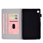 Per Huawei MatePad T8 Custodia protettiva in pelle per Tablet PC con trama in tessuto stile marmo con staffa e slot per schede e slot per penna e striscia antiscivolo, For Huawei MatePad T8