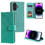 Custodia per telefono in pelle goffrata fiore totem, For iPhone 16 Pro Max, For iPhone 16 Pro, For iPhone 16 Plus