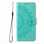Custodia per telefono in pelle goffrata fiore totem, For iPhone 16, For iPhone 15 Pro Max, For iPhone 15 Pro
