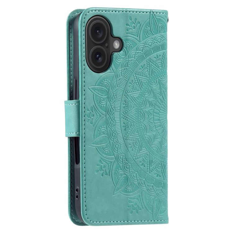 Custodia per telefono in pelle goffrata fiore totem, For iPhone 16, For iPhone 15 Pro Max, For iPhone 15 Pro