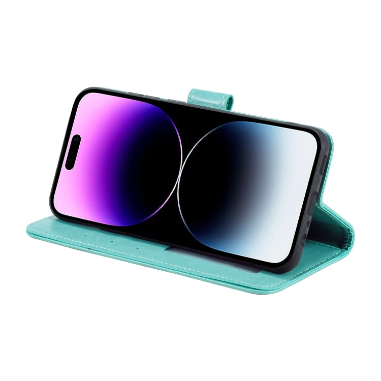 Custodia per telefono in pelle goffrata fiore totem, For iPhone 16, For iPhone 15 Pro Max, For iPhone 15 Pro