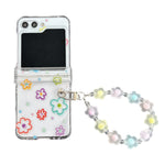Custodia per telefono pieghevole con cerniera all-inclusive in PC trasparente con cinturino, For Samsung Galaxy Z Flip5