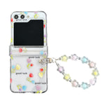 Custodia per telefono pieghevole con cerniera all-inclusive in PC trasparente con cinturino, For Samsung Galaxy Z Flip5