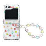 Custodia per telefono pieghevole con cerniera all-inclusive in PC trasparente con cinturino, For Samsung Galaxy Z Flip5