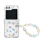 Custodia per telefono pieghevole con cerniera all-inclusive in PC trasparente con cinturino, For Samsung Galaxy Z Flip5