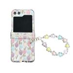 Custodia per telefono pieghevole con cerniera all-inclusive in PC trasparente con cinturino, For Samsung Galaxy Z Flip5
