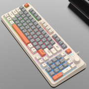XUNFOX K82 Tastiera da gioco cablata USB a tre colori a 94 tasti con illuminazione nera