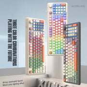 XUNFOX K82 Tastiera da gioco cablata USB a tre colori a 94 tasti con illuminazione nera