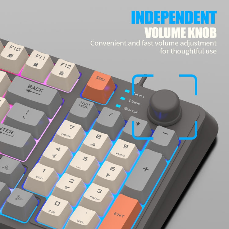 XUNFOX K82 Tastiera da gioco cablata USB a tre colori a 94 tasti con illuminazione nera