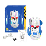 Mouse da gioco wireless HXSJ G6 10 tasti RGB 12800 DPI