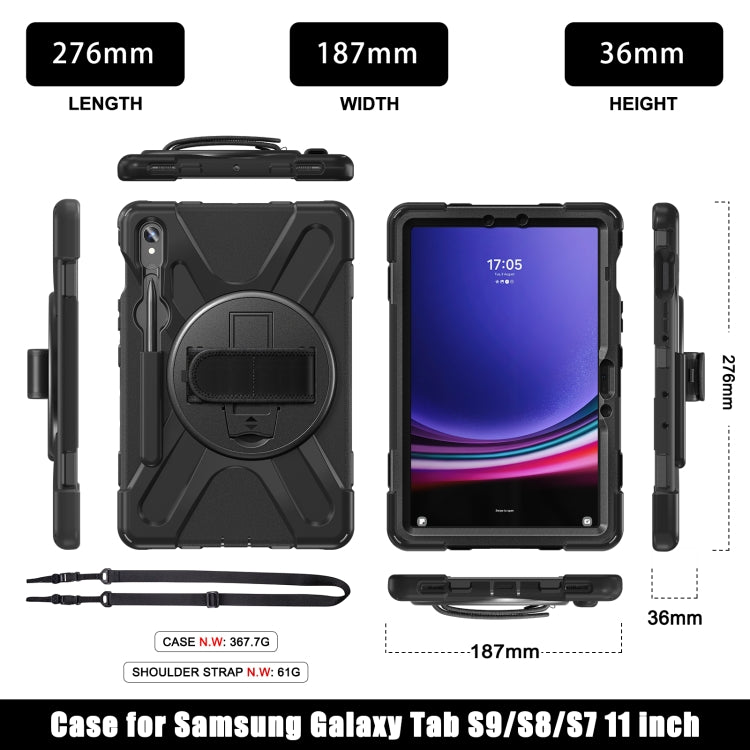 Impugnatura rotante Custodia per tablet in TPU + PC, For Galaxy Tab S10 FE / S9 FE / S9 / S8 / S7, For Samsung Galaxy Tab S9+ / S8+
