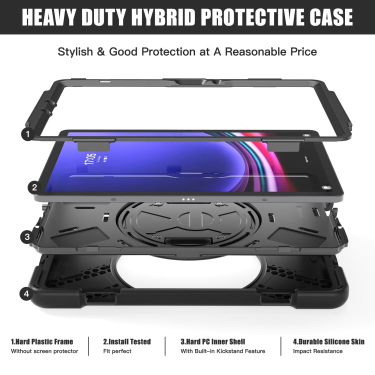 Impugnatura rotante Custodia per tablet in TPU + PC, For Galaxy Tab S10 FE / S9 FE / S9 / S8 / S7, For Samsung Galaxy Tab S9+ / S8+