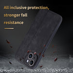 Custodia per telefono AZNS in pelle goffrata 3D, For iPhone 15